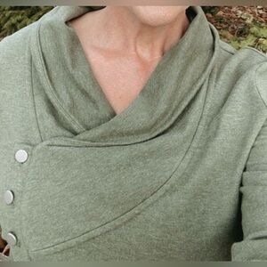 Sage Green Danskin Women's French Terry
Asymmetrical Yoga Wrap Jacket